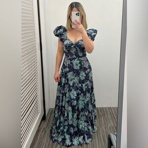 Free People Sundrenched Dress in Emerald Combo